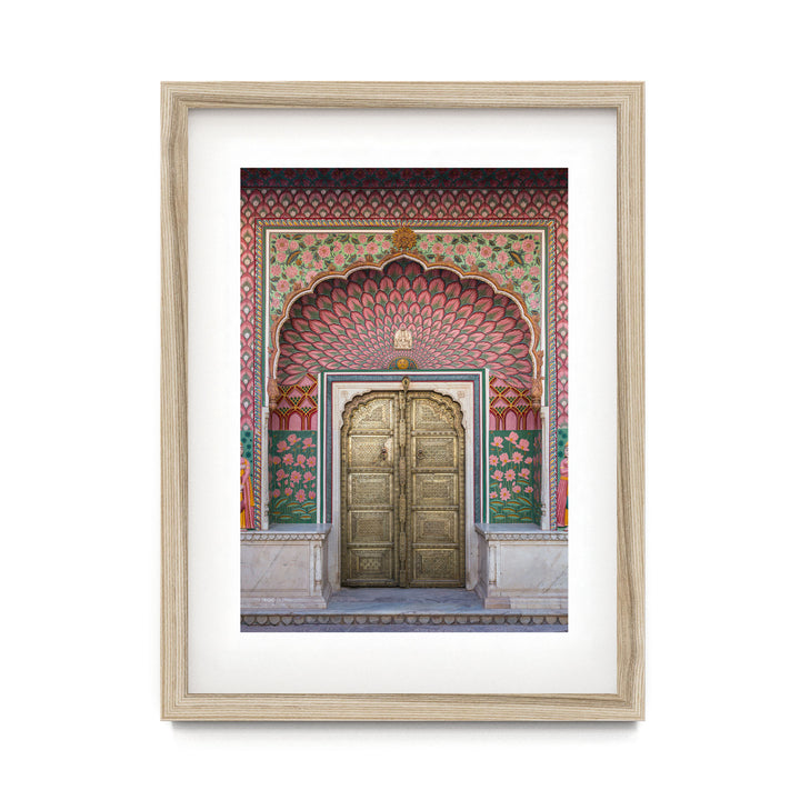 a painting of a doorway in a building