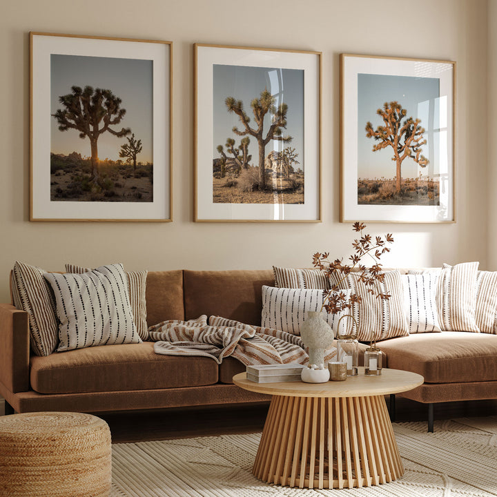 a living room filled with furniture and pictures on the wall