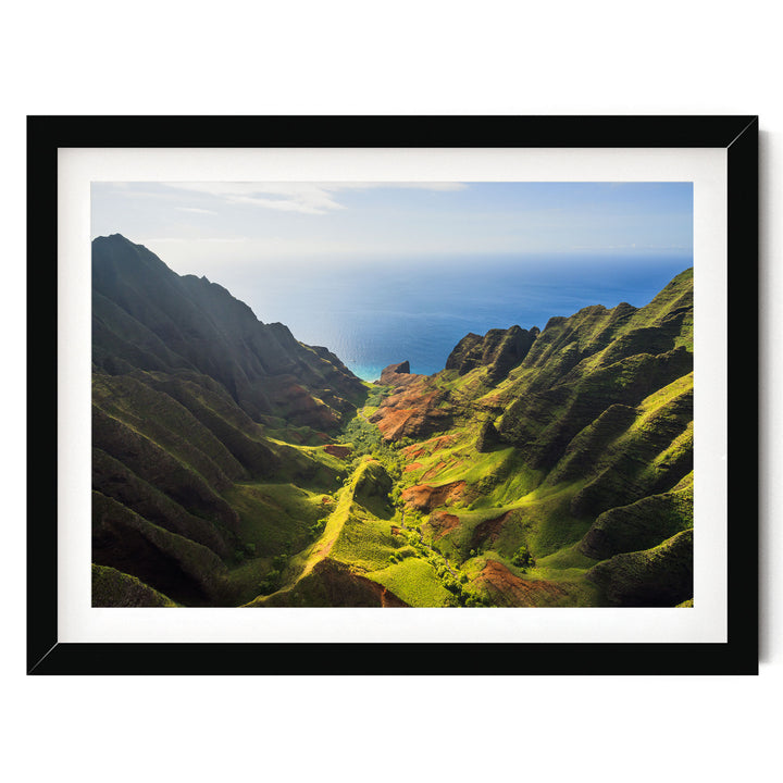 Green Valley, Kauai, Hawaii – fine art print in a black frame with white mat