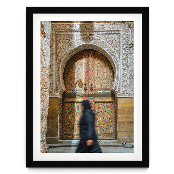 At the Medina, Fes, Morocco – fine art print in a black frame with white mat