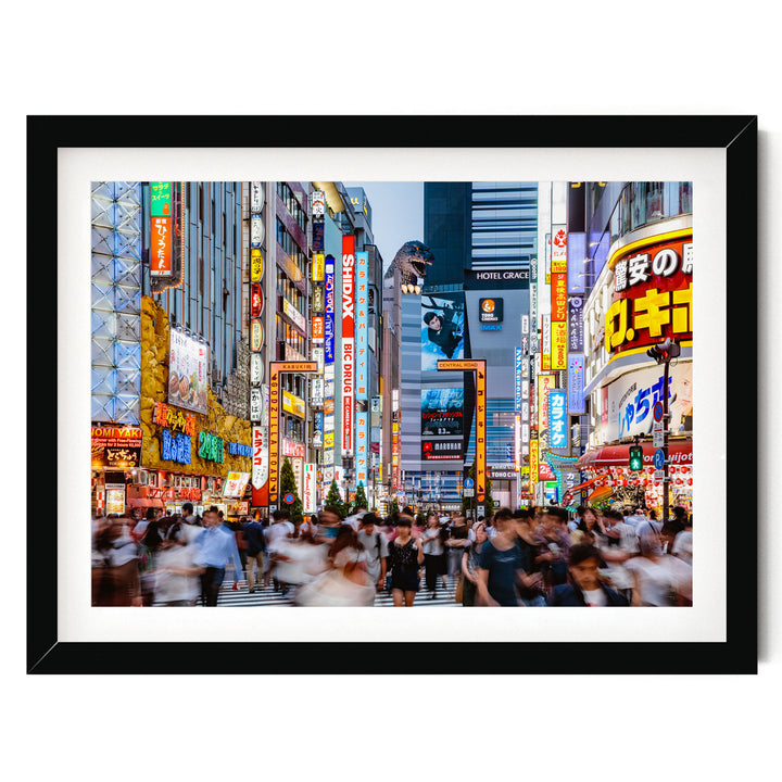 Godzilla Road, Shinjuku, Tokyo, Japan – fine art print in a black frame with white mat