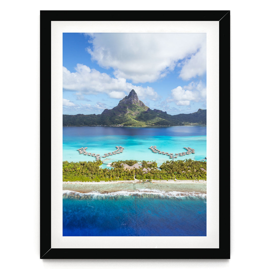 Bora Bora Island, French Polynesia – fine art print in a black frame with white mat
