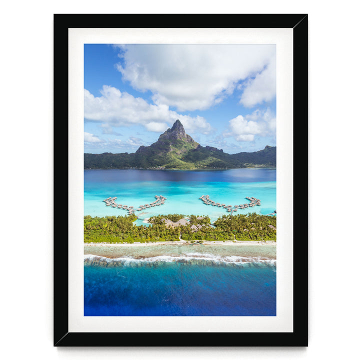 Bora Bora Island, French Polynesia – fine art print in a black frame with white mat
