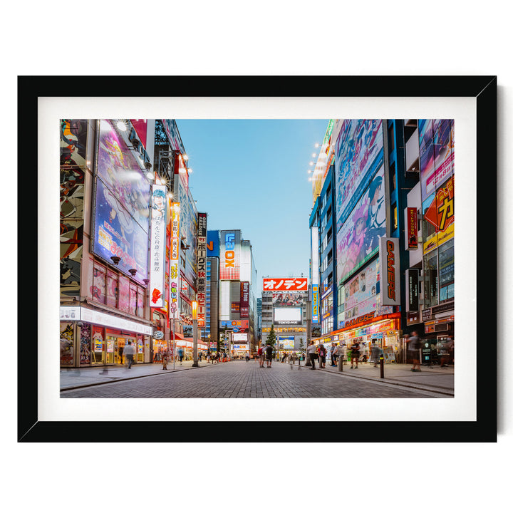 Akihabara Electric Town, Tokyo, Japan – fine art print in a black frame with white mat