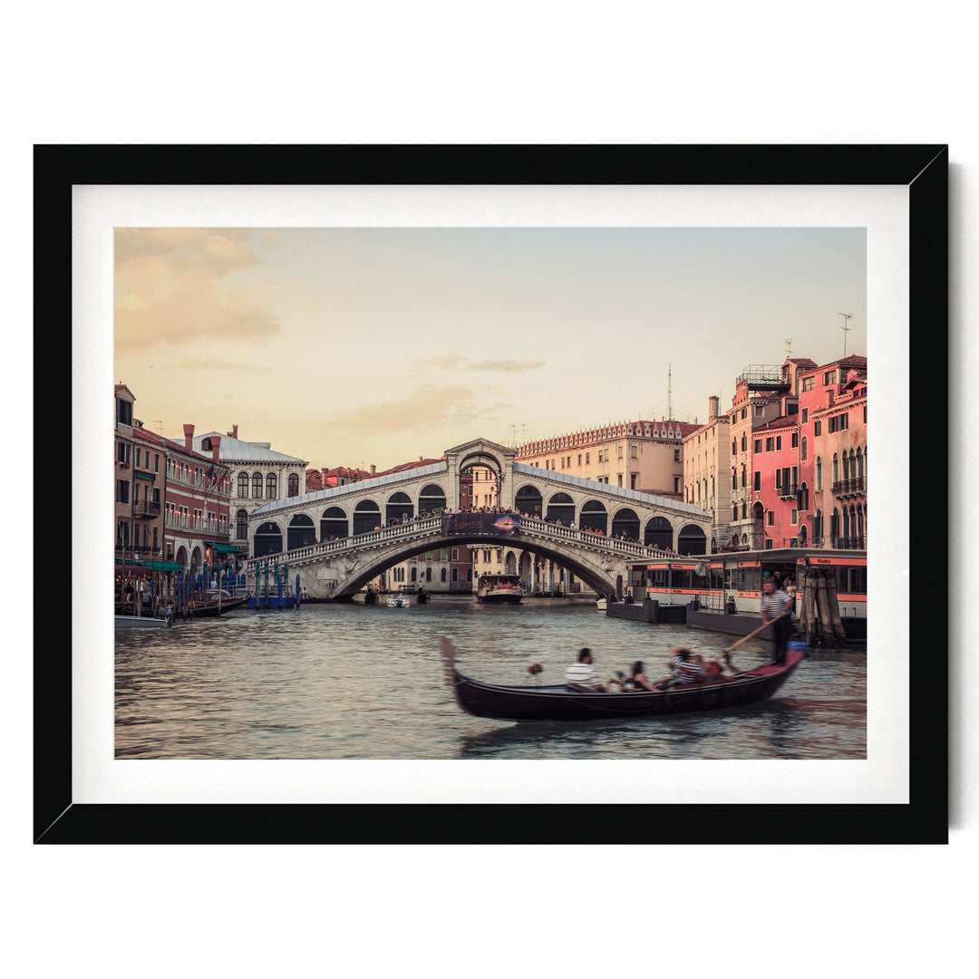 Sunset in Venice, Italy – fine art print in a black frame with white mat