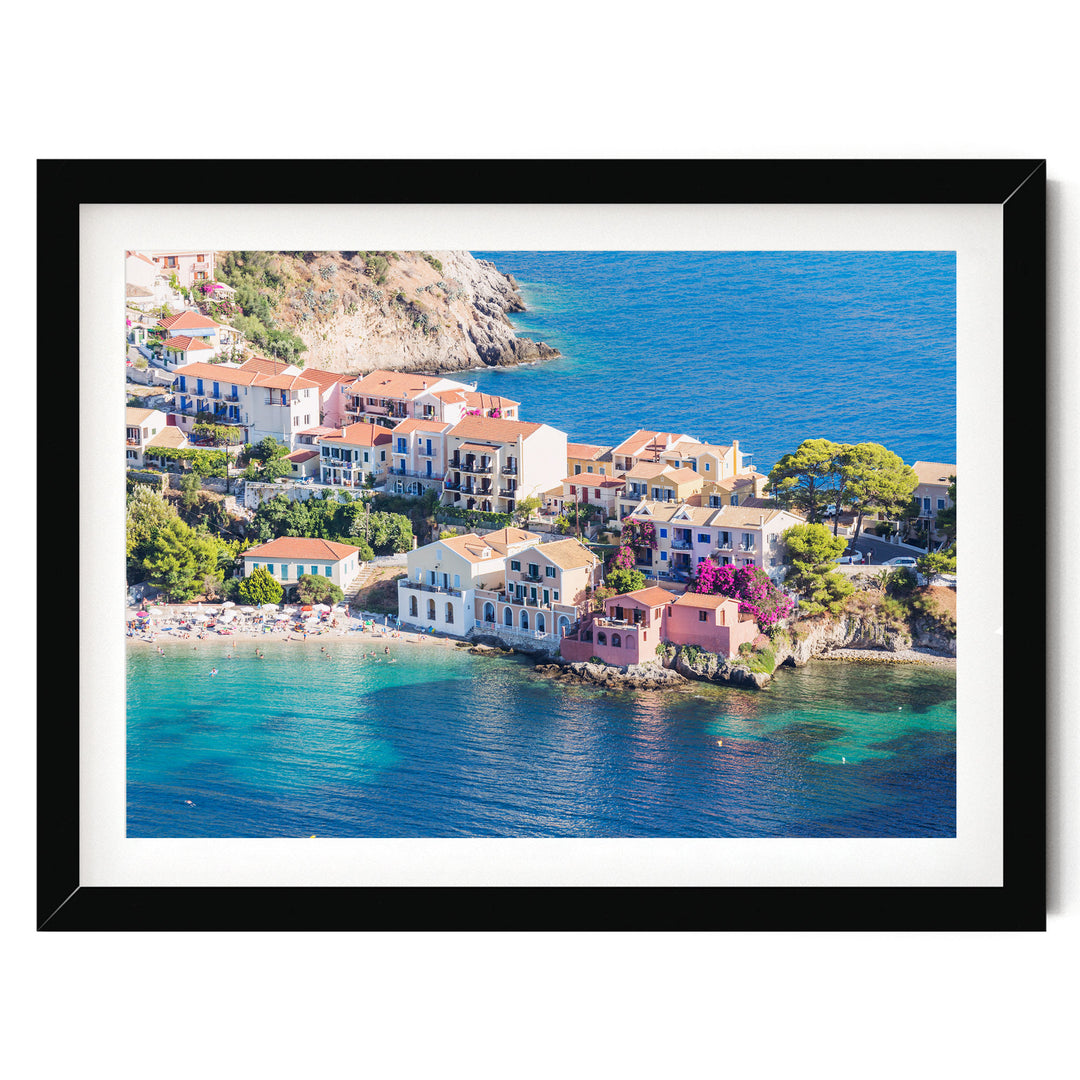 Assos, Kefalonia, Greece – fine art print in a black frame with white mat