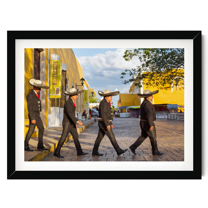 Mariachis, Beatles Style, Mexico – fine art print in a black frame with white mat
