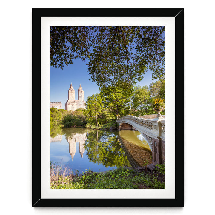 Central Park in Spring, New York City – fine art print in a black frame with white mat