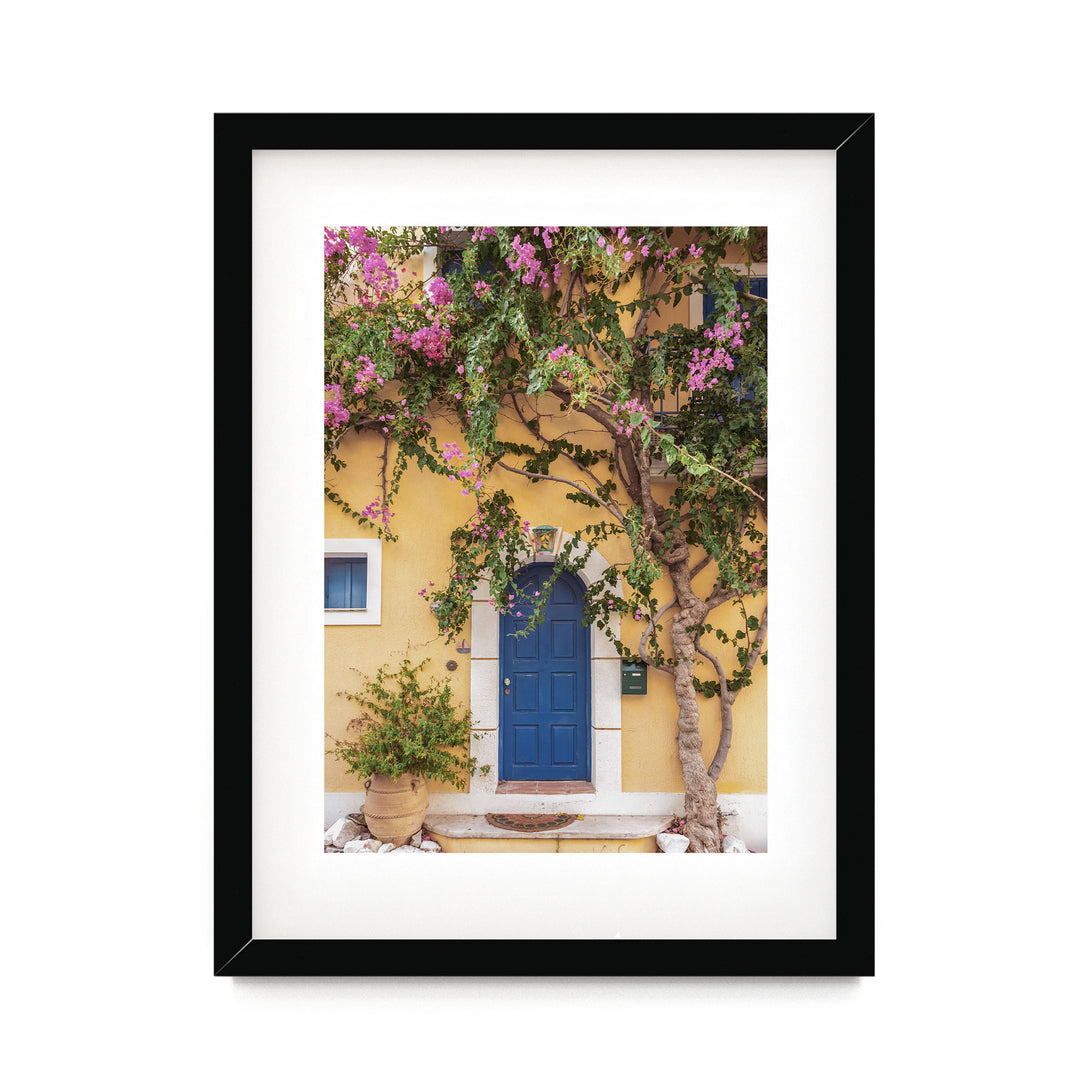 Greek House, Kefalonia, Greece – fine art print in a black frame with white mat