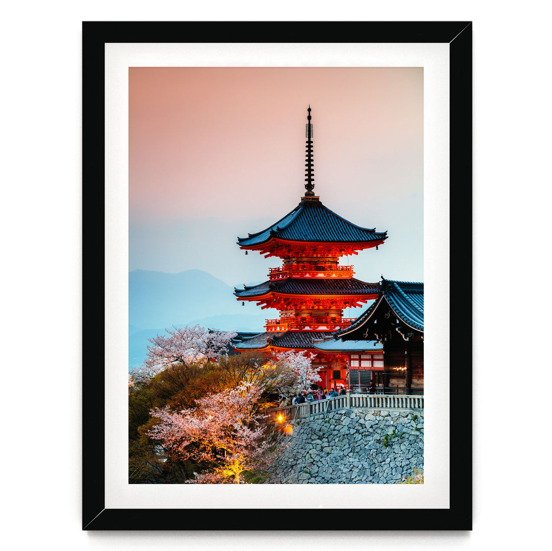 Kiyomizu-dera Temple, Kyoto, Japan – fine art print in a black frame with white mat