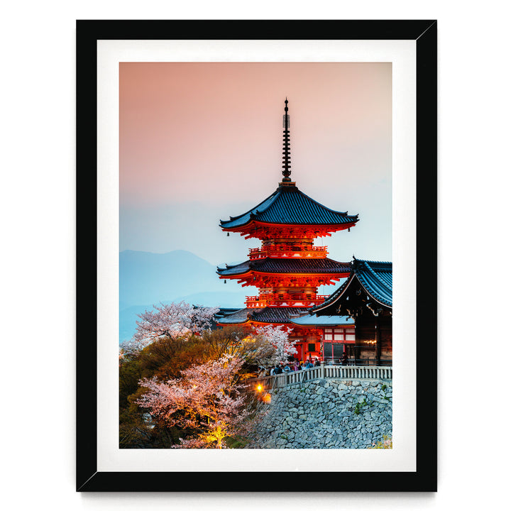 Kiyomizu-dera Temple, Kyoto, Japan – fine art print in a black frame with white mat