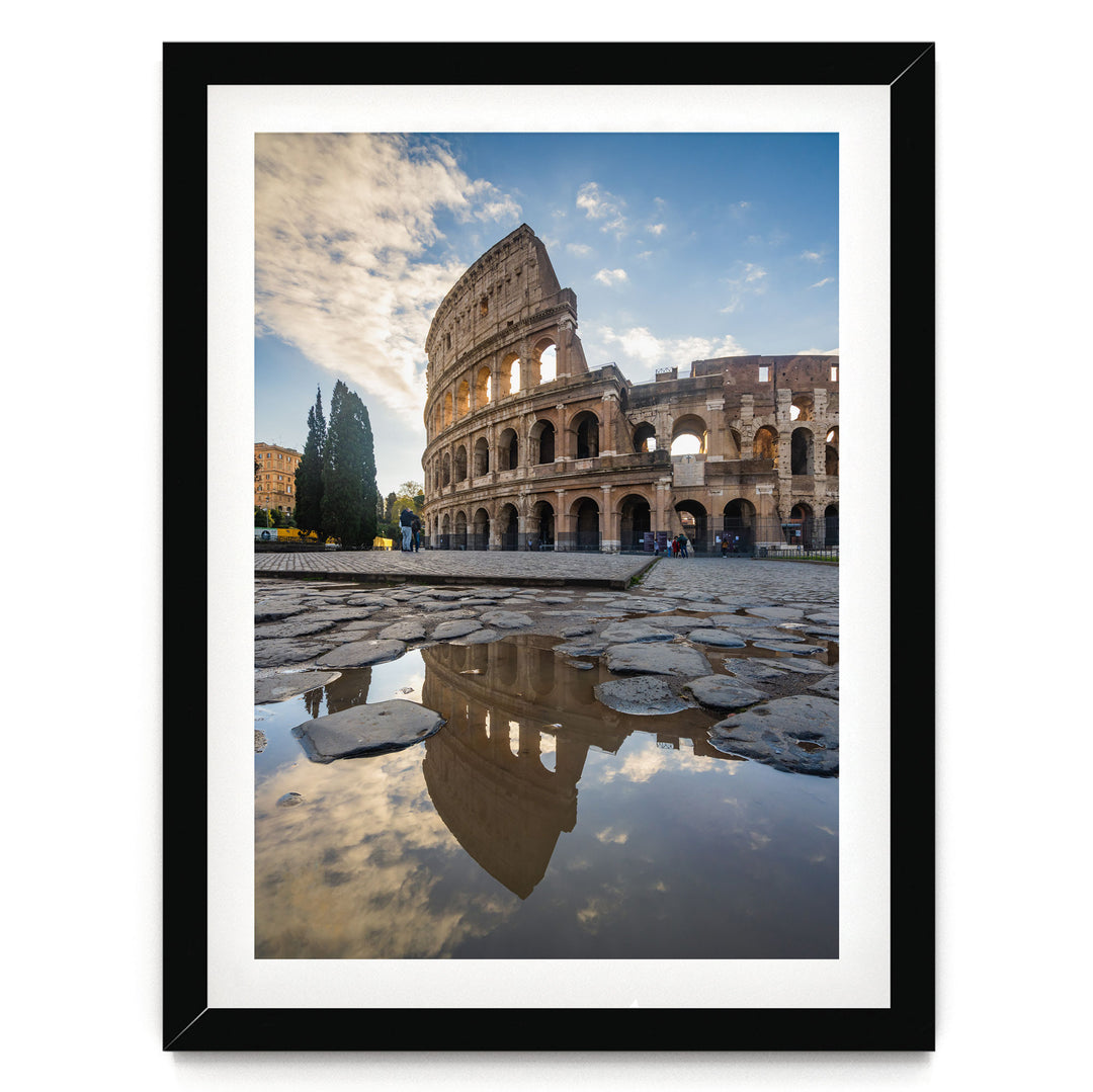 Colosseum at Sunrise II, Rome, Italy – fine art print in a black frame with white mat