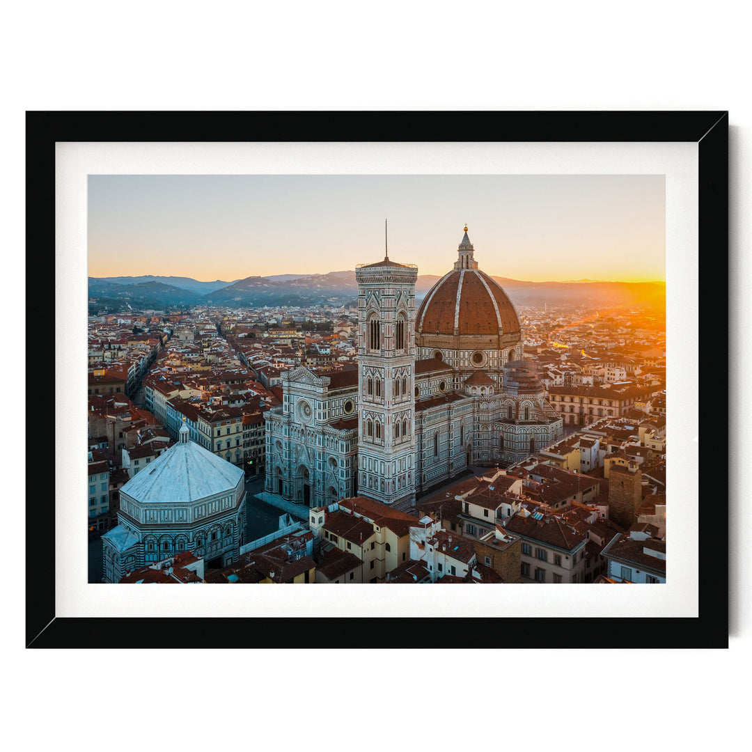 Florence Cathedral I, Tuscany, Italy – fine art print in a black frame with white mat