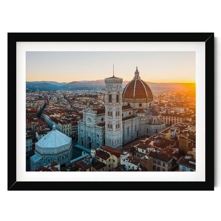 Florence Cathedral I, Tuscany, Italy – fine art print in a black frame with white mat