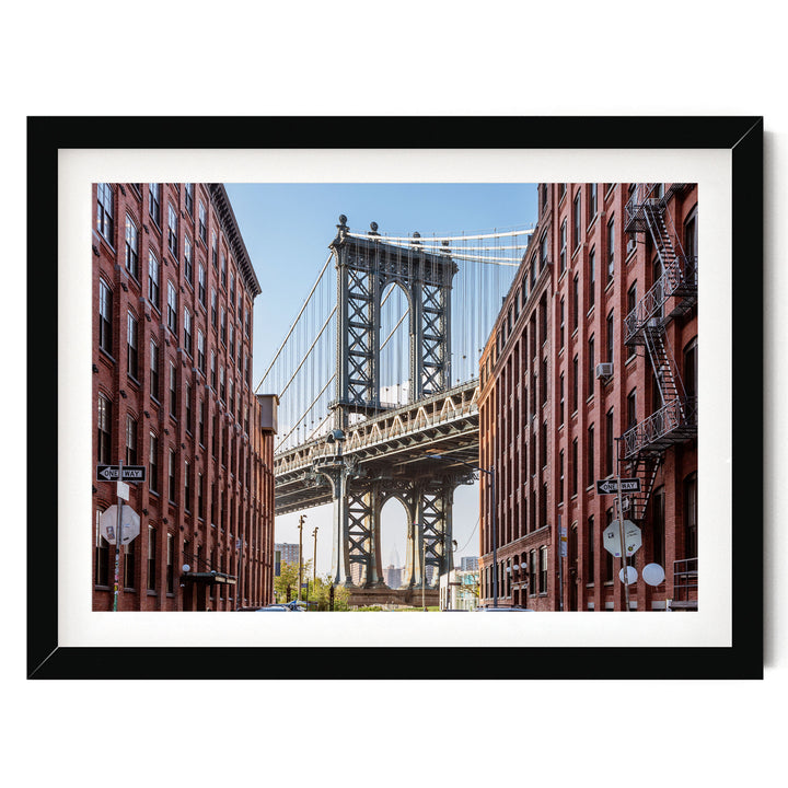 Manhattan Bridge, New York City – fine art print in a black frame with white mat