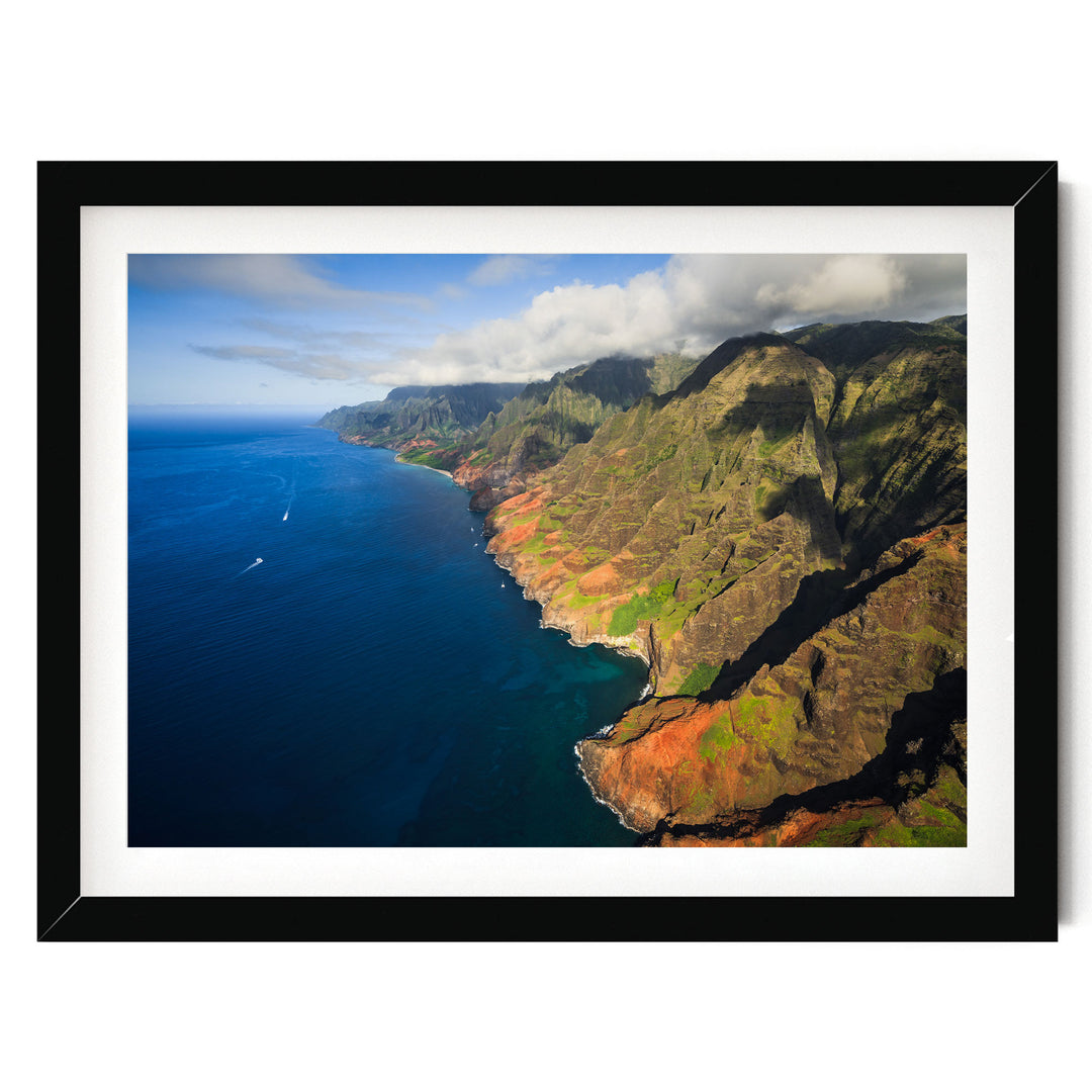 Na Pali Coast I, Kauai, Hawaii – fine art print in a black frame with white mat