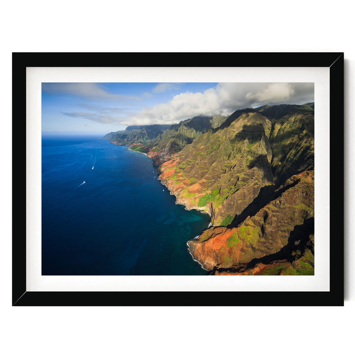 Na Pali Coast I, Kauai, Hawaii – fine art print in a black frame with white mat