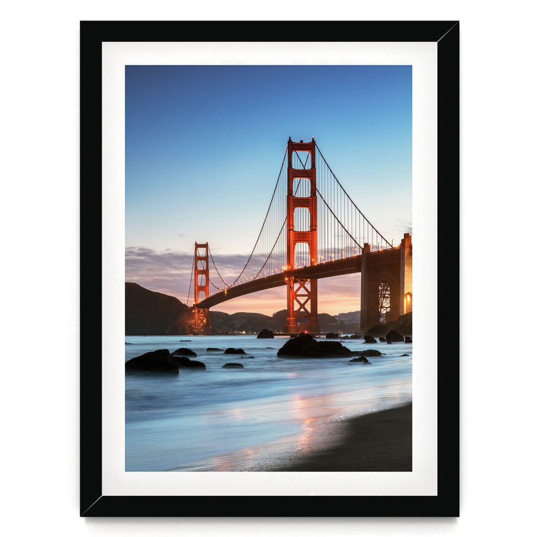 Iconic Golden Gate II, San Francisco, California – fine art print in a black frame with white mat