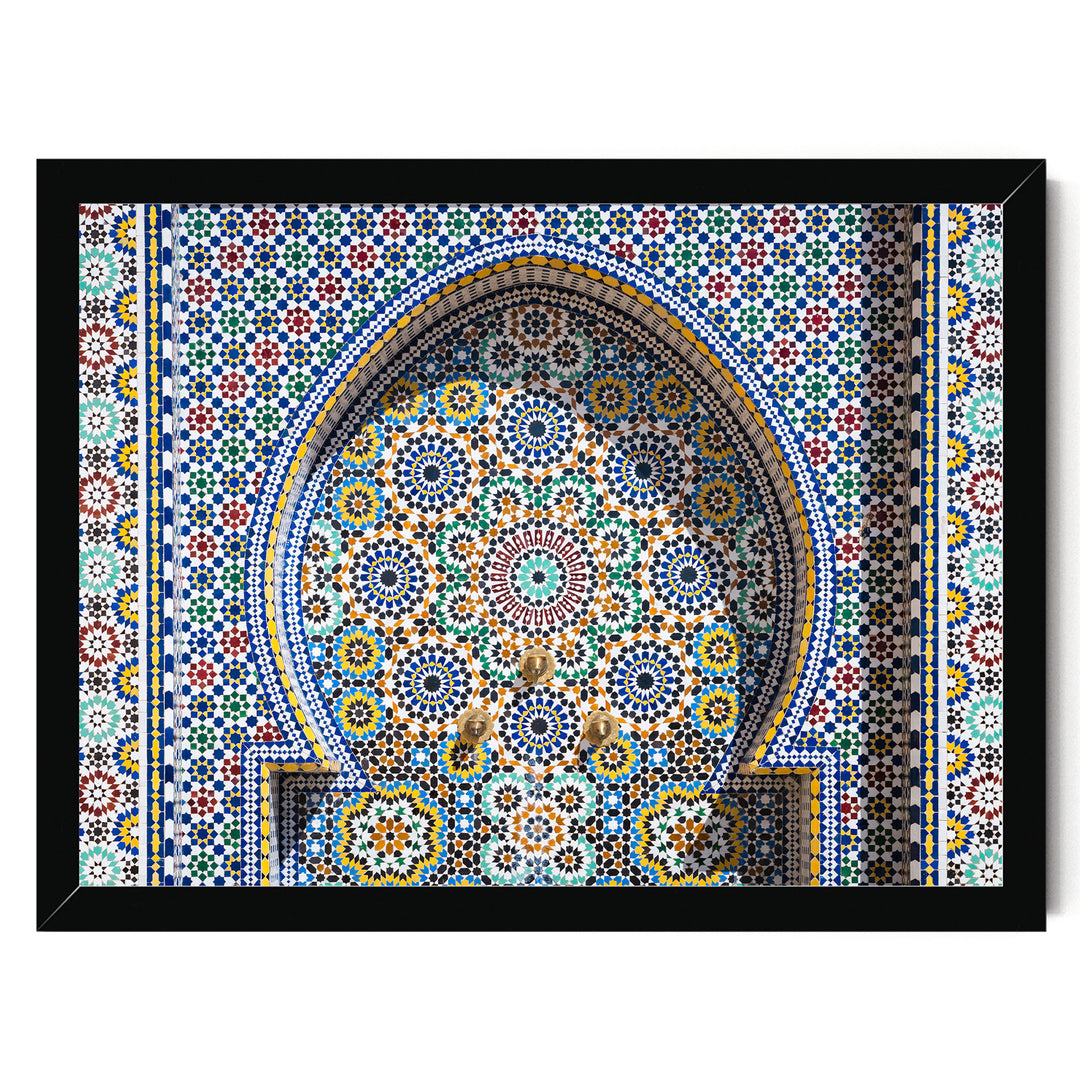 Mosaic Fountain II, Meknes, Morocco – fine art print in a black frame, no mat