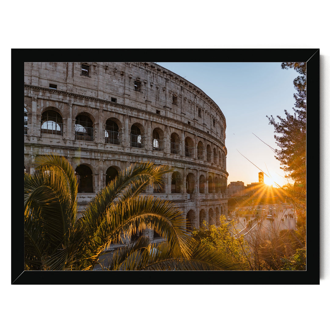 Colosseum at Sunset I, Rome, Italy – fine art print in a black frame, no mat