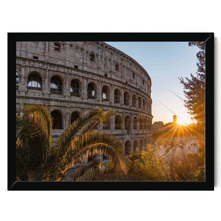 Colosseum at Sunset I, Rome, Italy – fine art print in a black frame, no mat