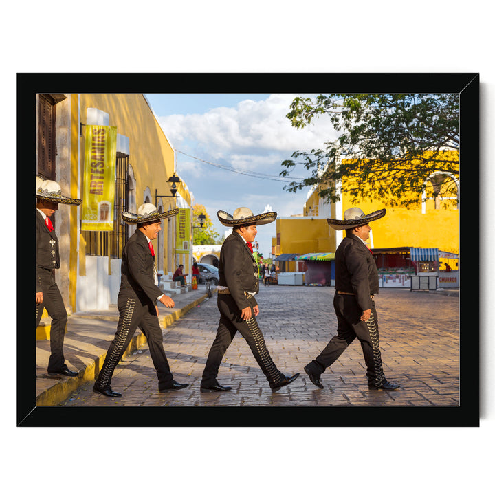 Mariachis, Beatles Style, Mexico – fine art print in a black frame, no mat