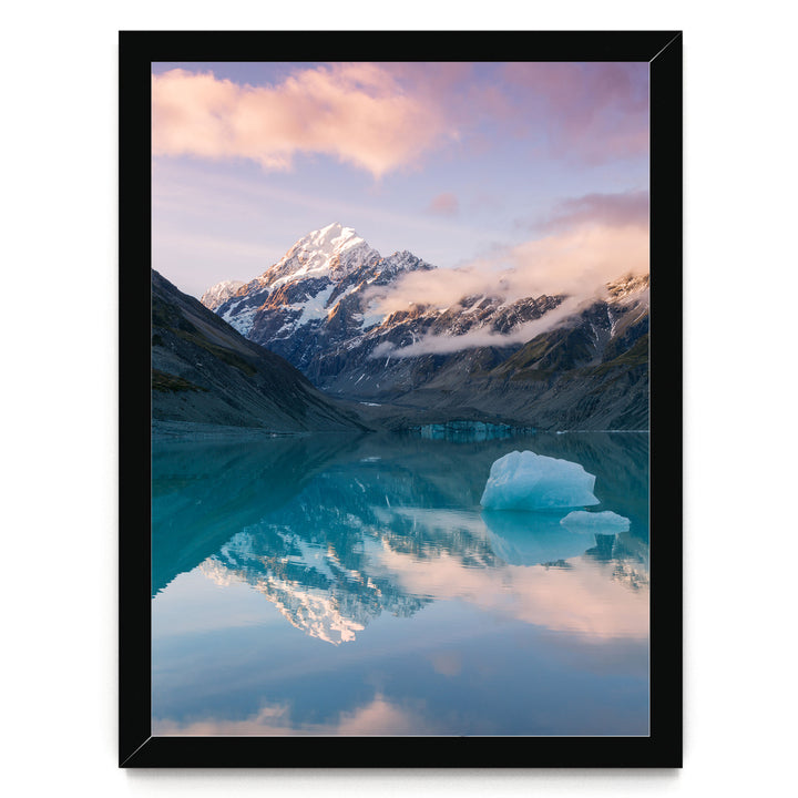 Mount Cook I, New Zealand – fine art print in a black frame, no mat