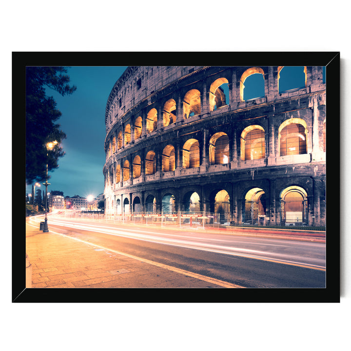 Night at the Colosseum, Rome, Italy – fine art print in a black frame, no mat