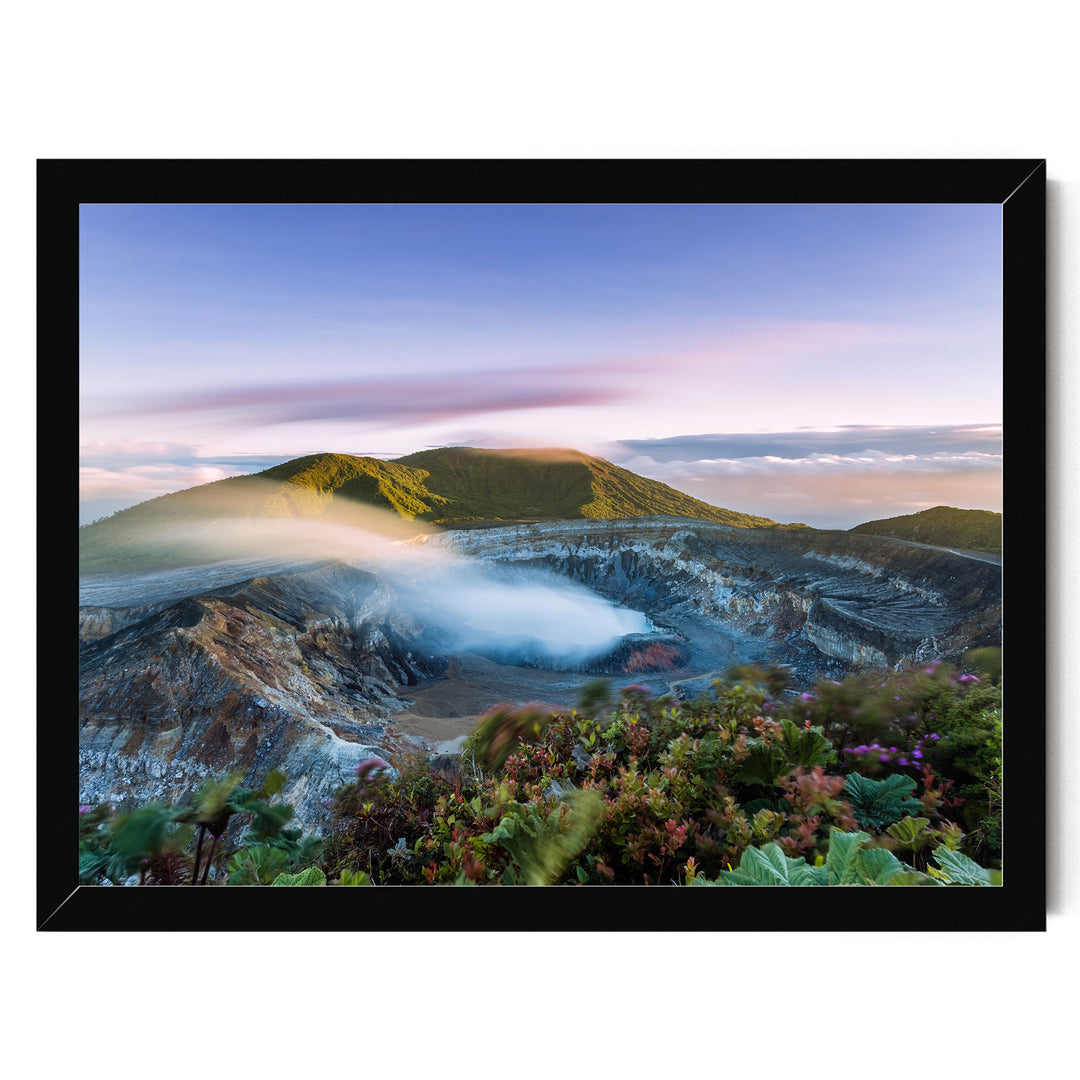 Poás Volcano, Costa Rica – fine art print in a black frame, no mat