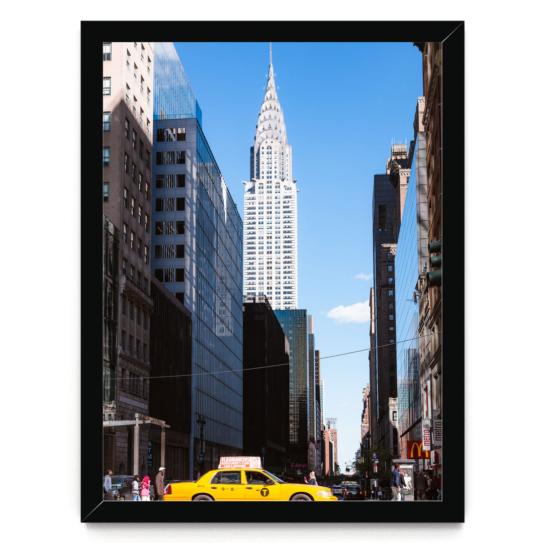 Yellow Cab, New York City – fine art print in a black frame, no mat
