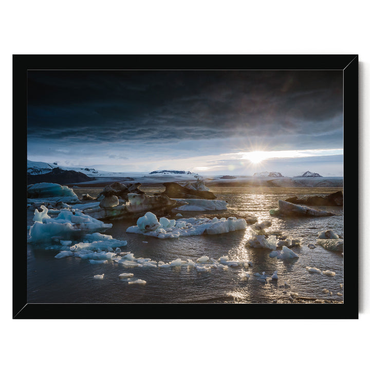 Midnight Sun, Iceland – fine art print in a black frame, no mat