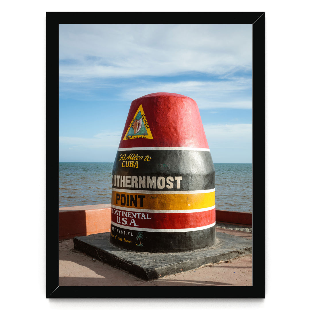 Southernmost Point, Key West, Florida, USA – fine art print in a black frame, no mat