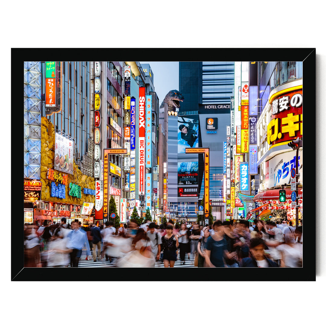 Godzilla Road, Shinjuku, Tokyo, Japan – fine art print in a black frame, no mat