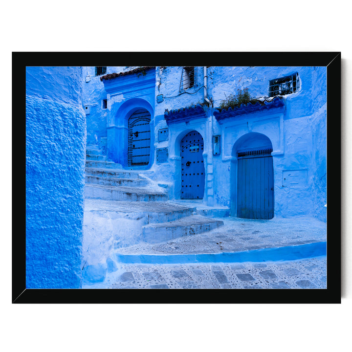 In the Streets of Chefchaouen, Morocco – fine art print in a black frame, no mat