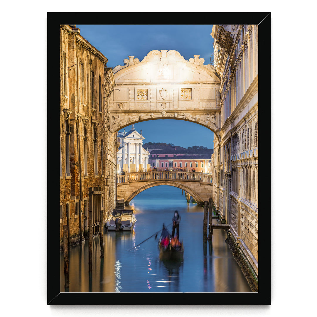 Bridge of Sighs, Venice, Italy – fine art print in a black frame, no mat