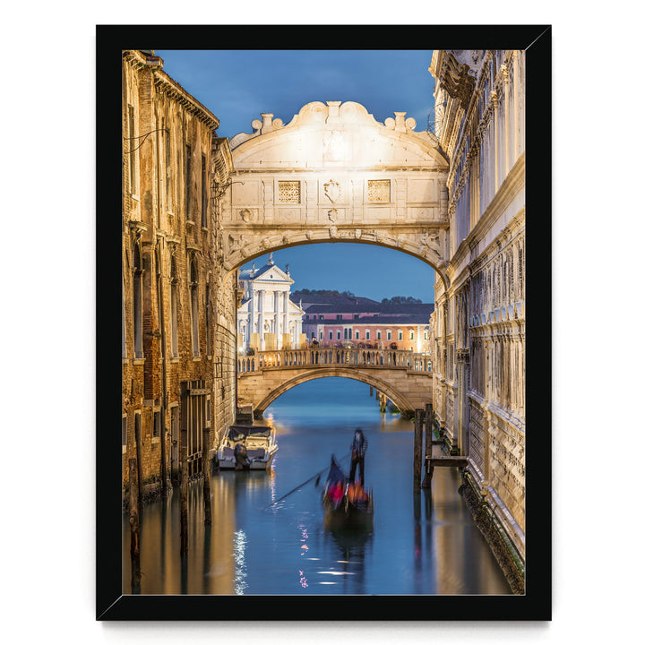 Bridge of Sighs, Venice, Italy – fine art print in a black frame, no mat