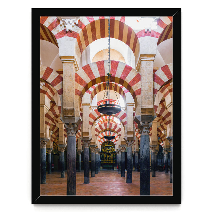 Moorish Arches I, Mezquita, Córdoba, Spain – fine art print in a black frame, no mat