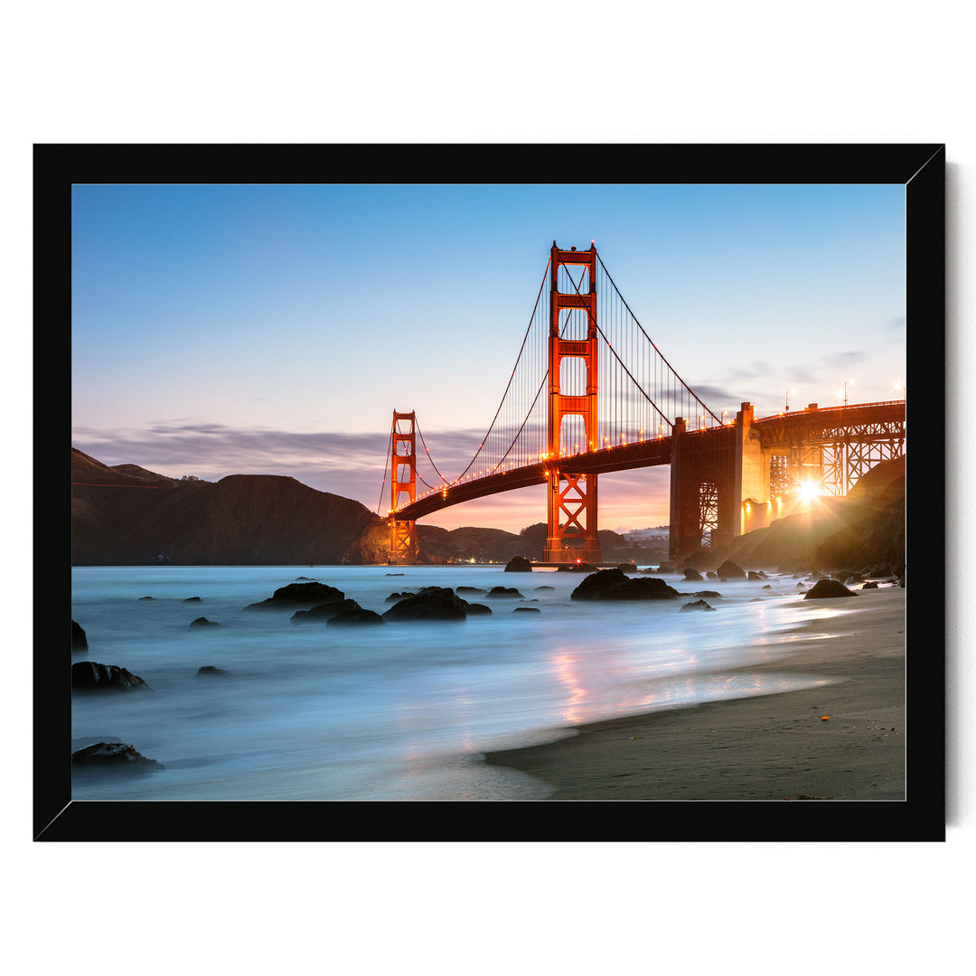 Iconic Golden Gate I, San Francisco, California – fine art print in a black frame, no mat
