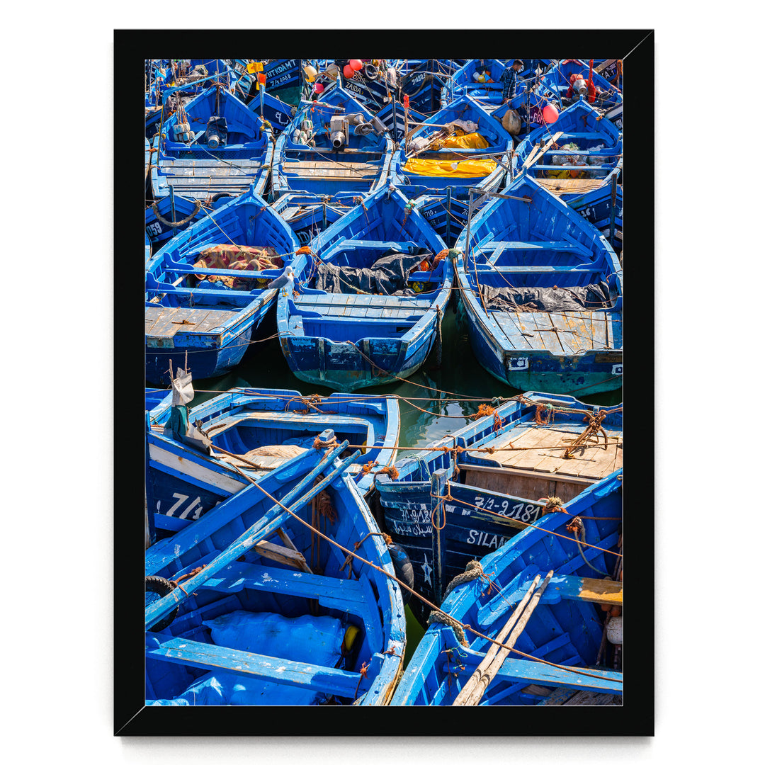 Fishing Boats, Essaouira, Morocco – fine art print in a black frame, no mat