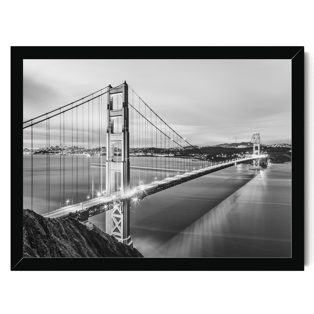 Dawn at the Golden Gate I, San Francisco, California – fine art print in a black frame, no mat