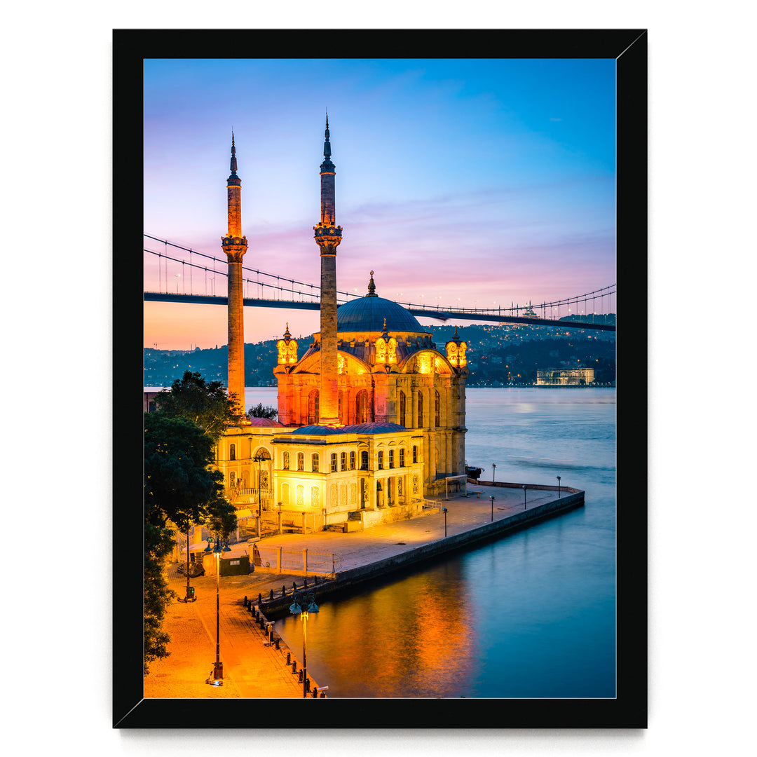Dawn in Istanbul, Turkey – fine art print in a black frame, no mat