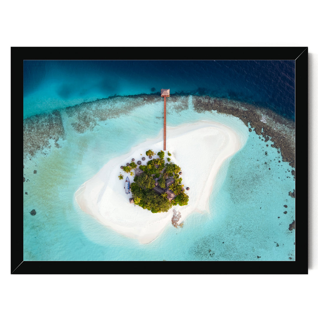 Desert Island, Maldives – fine art print in a black frame, no mat