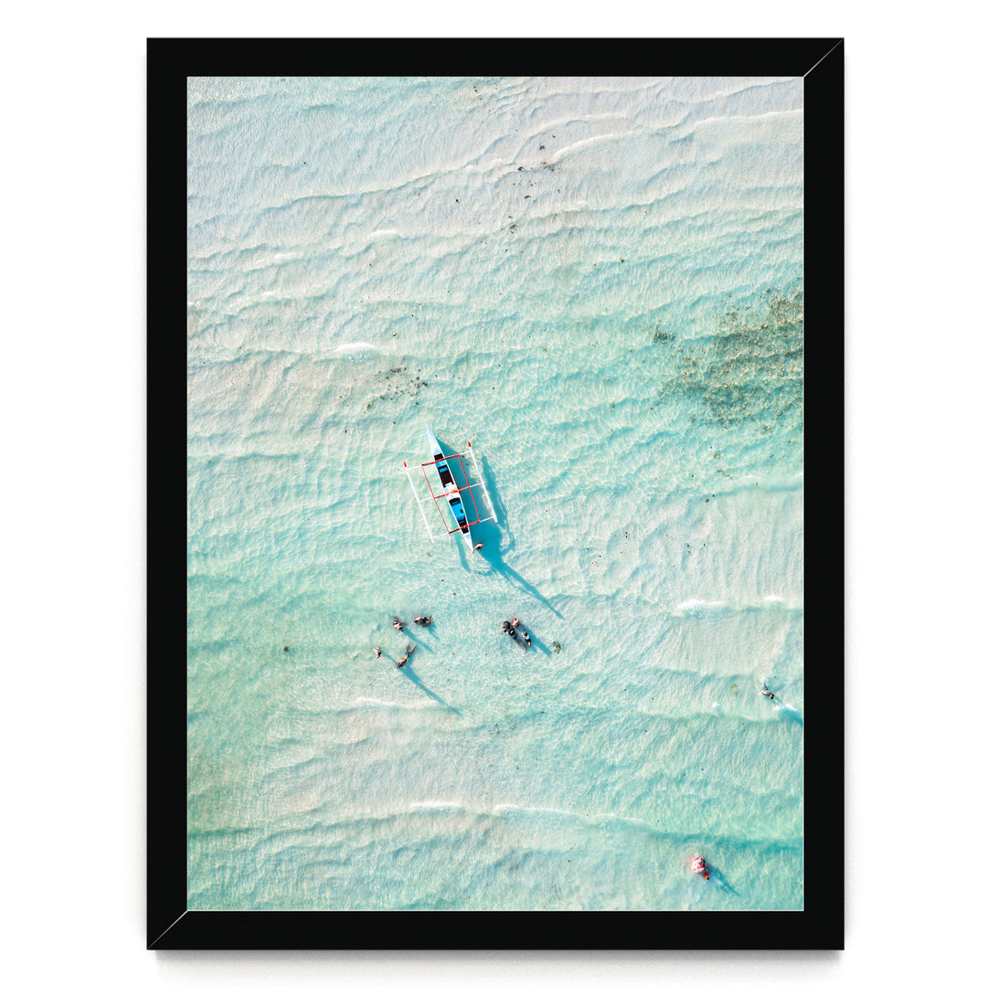 In the Turquoise Sea, Indian Ocean – fine art print in a black frame, no mat