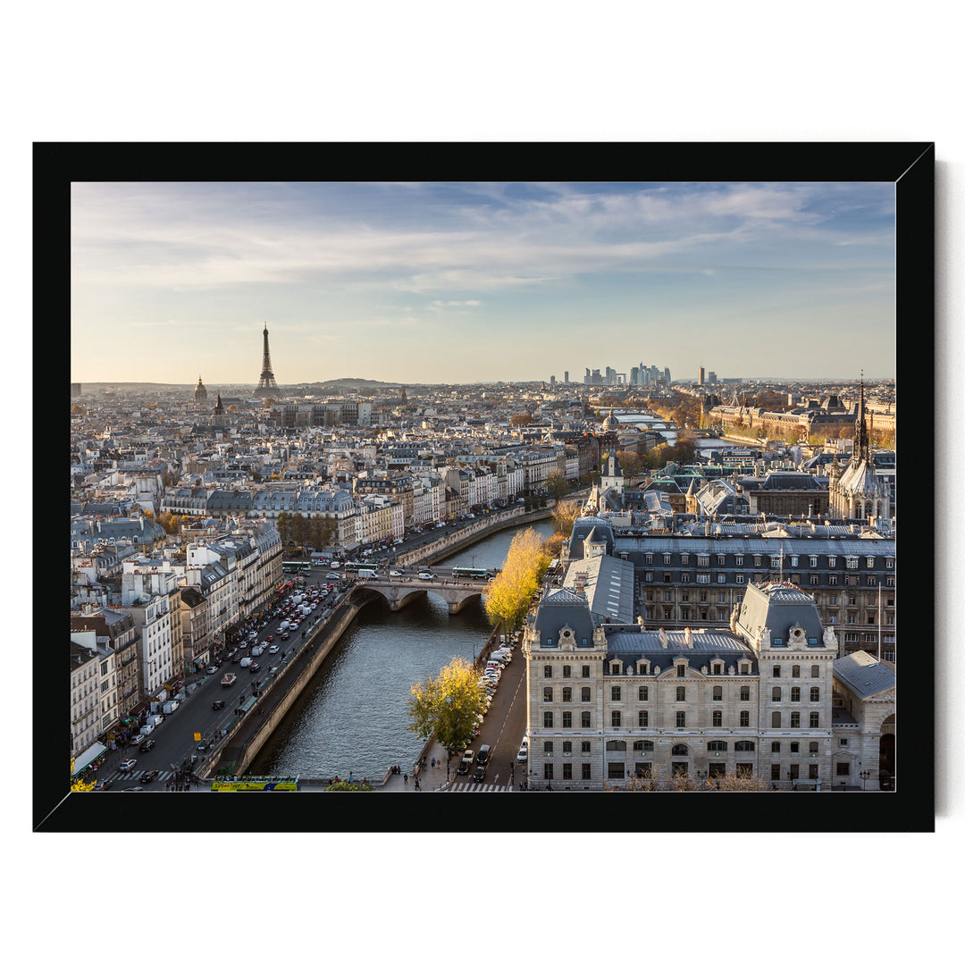 A View over Paris, France – fine art print in a black frame, no mat