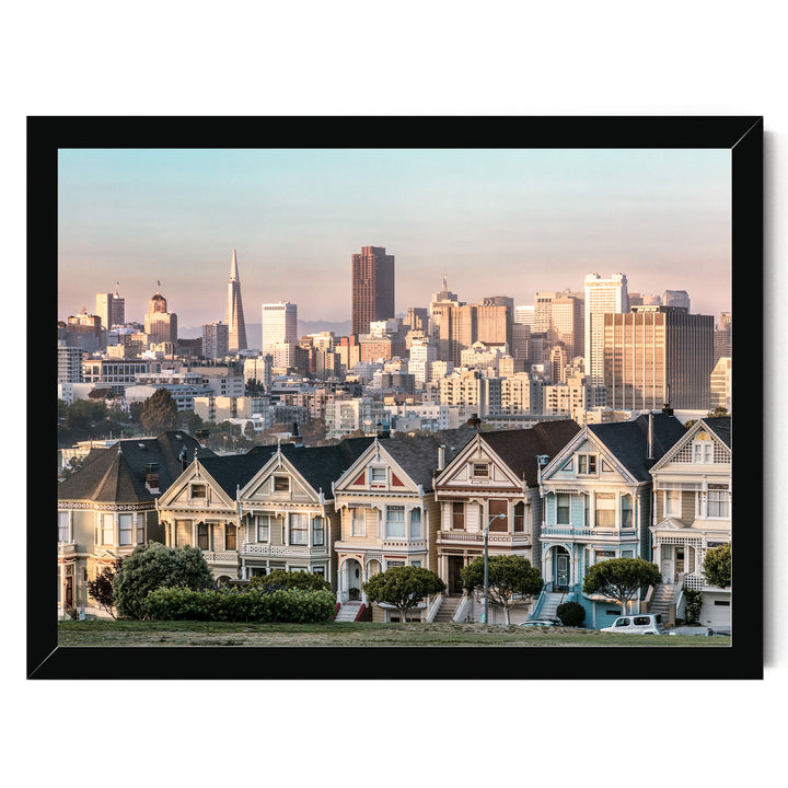 The Painted Ladies, San Francisco, California – fine art print in a black frame, no mat