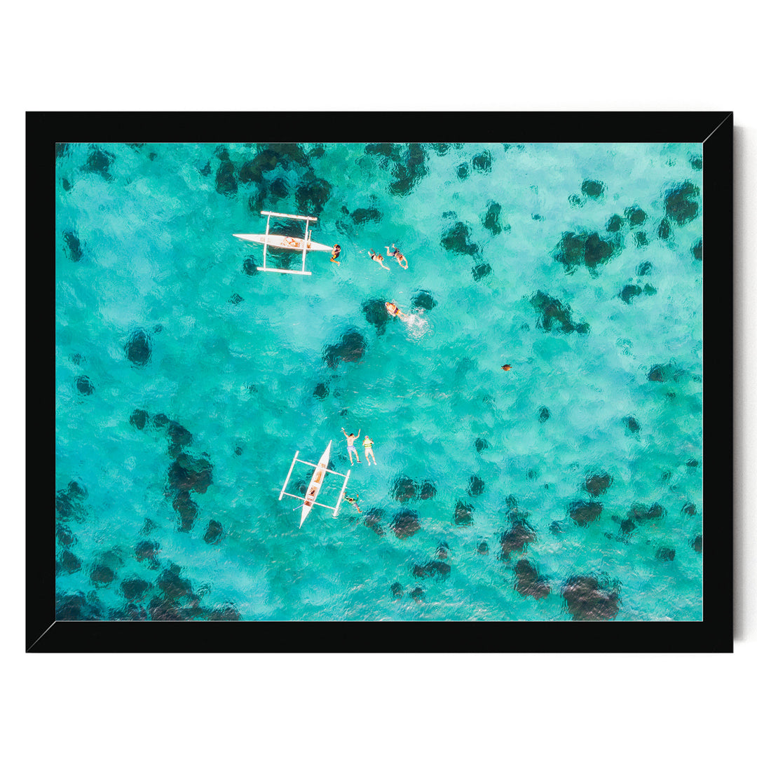 Snorkeling in the Sea, Maldives – fine art print in a black frame, no mat