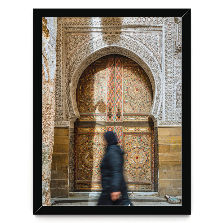 At the Medina, Fes, Morocco – fine art print in a black frame, no mat