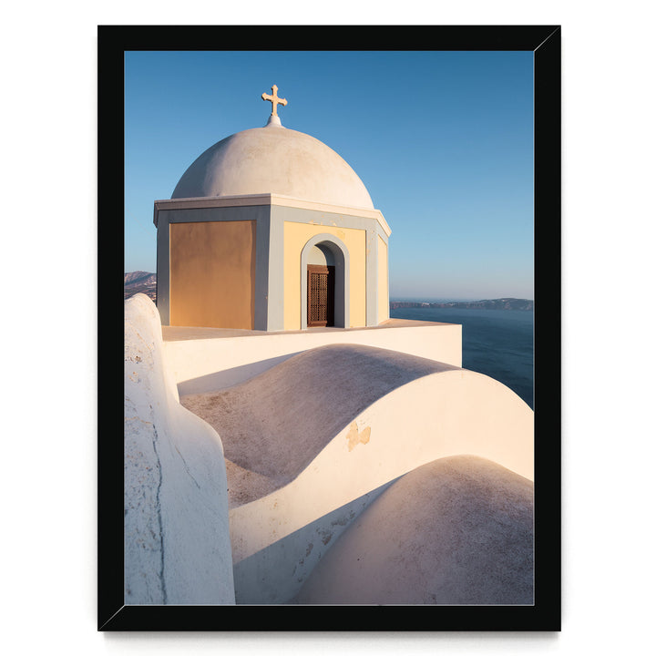 Greek Church, Santorini, Greece – fine art print in a black frame, no mat