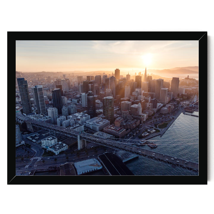 Last Light over San Francisco, California – fine art print in a black frame, no mat