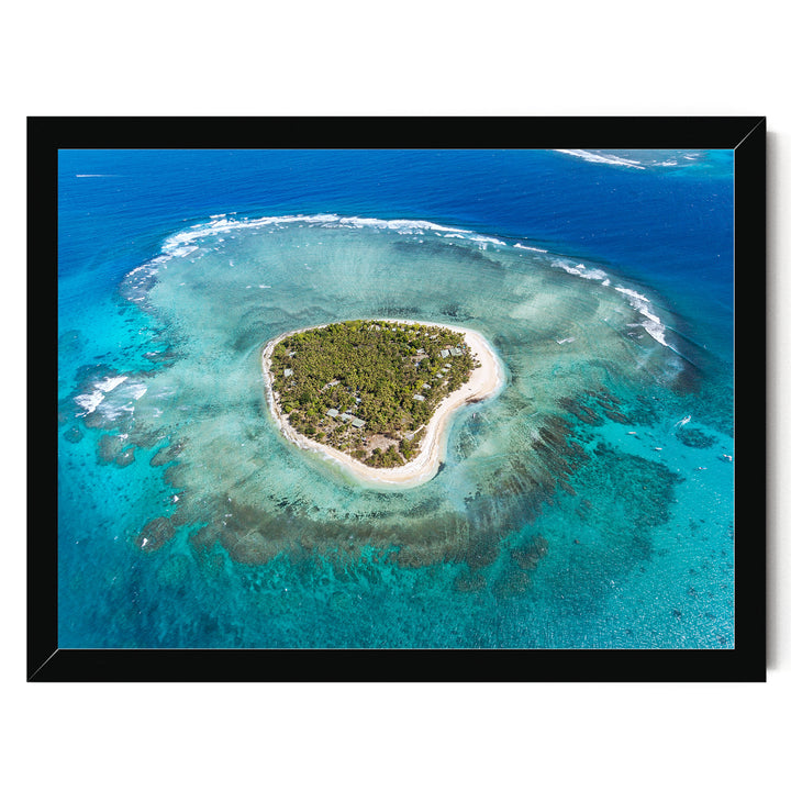 Heart Island, Fiji – fine art print in a black frame, no mat
